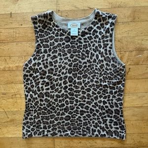 90s Vintage Super Soft Cheetah Cashmere Tank